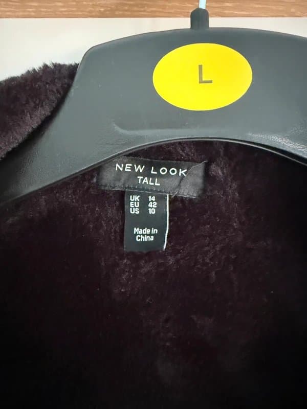 New Look New look tall faux leather fur jacket aviator style