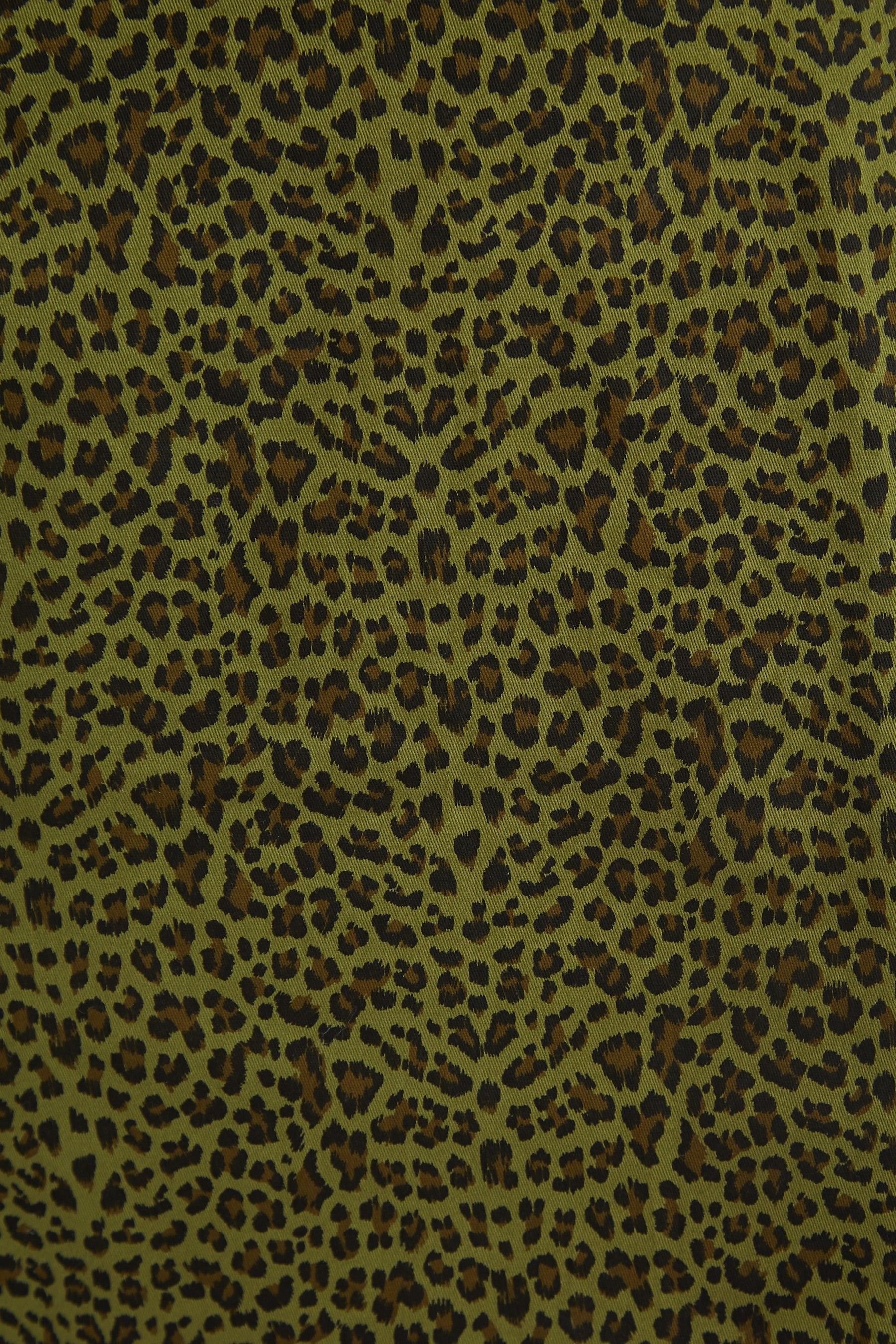 Louche Louche Women's Anala Animal Print Square Neck Mini Dress in Green - 4