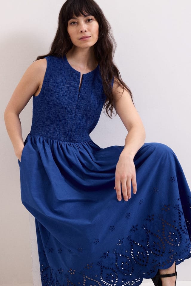 Phase Eight Phase Eight Women's Jade Smocked Jersey Dress in Cobalt - 3