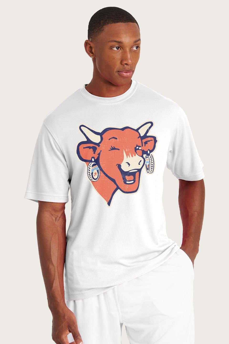 The Laughing Cow The Laughing Cow Men's Winking Logo T-Shirt in White