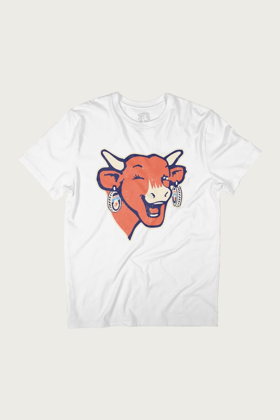 The Laughing Cow The Laughing Cow Men's Winking Logo T-Shirt in White - 2