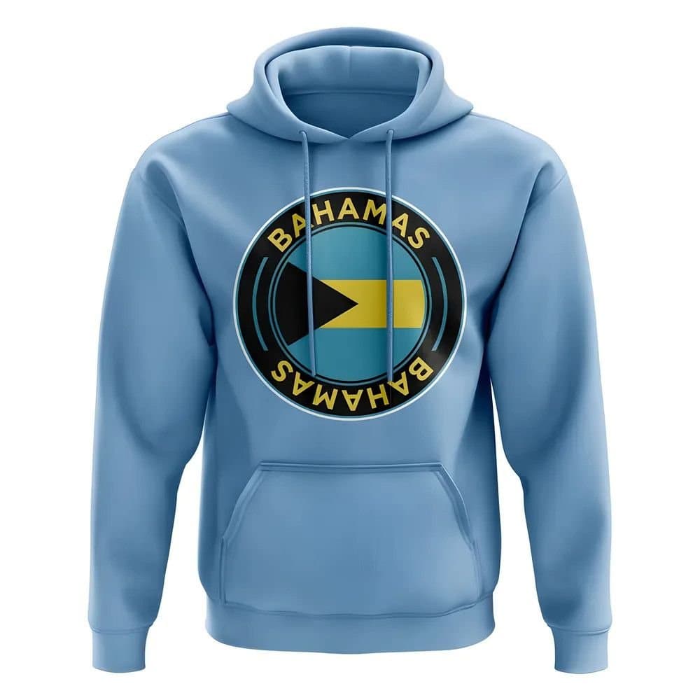 Bahamas Bahamas Men's Mens Football Badge Hoodie Sky in Light Blue