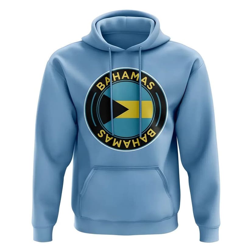 Bahamas Bahamas Men's Mens Football Badge Hoodie Sky in Light Blue - 1