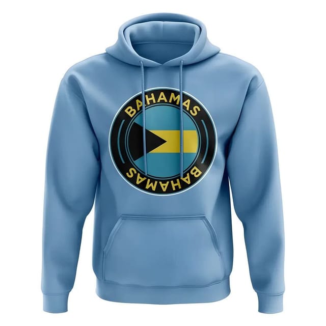 Bahamas Bahamas Men's Mens Football Badge Hoodie Sky in Light Blue - 2
