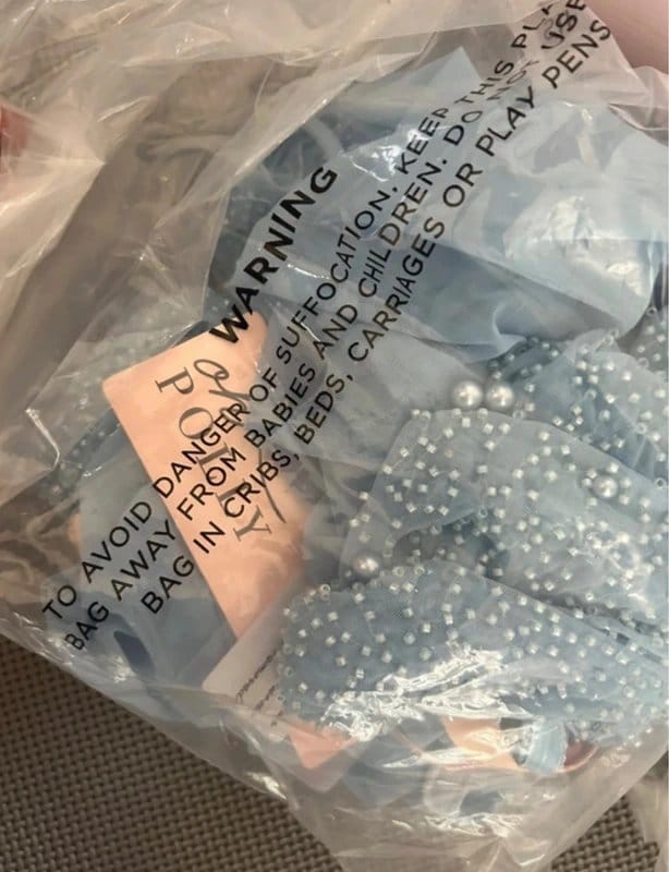 Oh Polly Light Blue & White Embellished Mini Dress