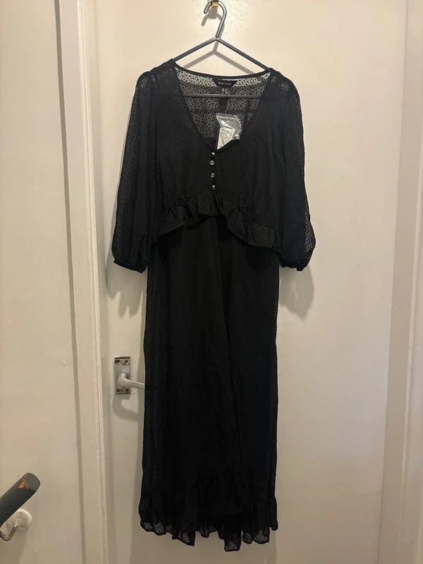 New Look New look black chiffon midi dress size 10 NEW