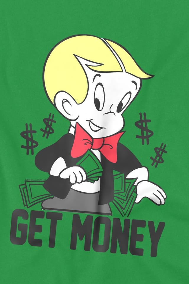 NBCU NBCU Men's Richie Rich Get Money T-Shirt, Dark Green - 3