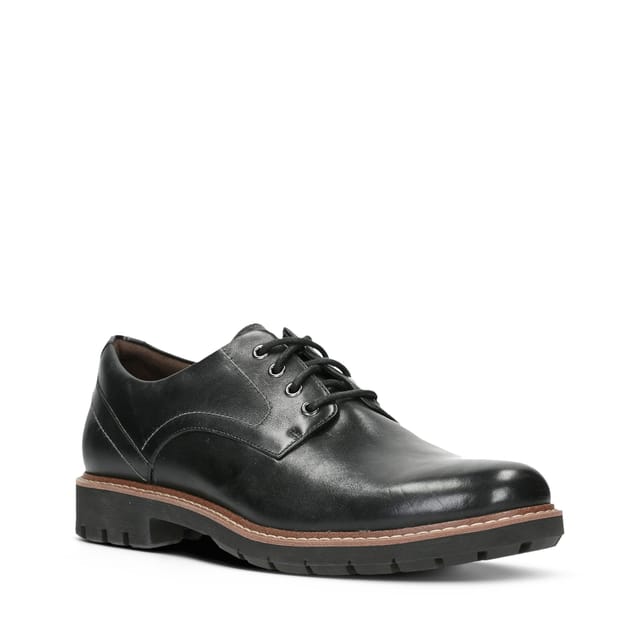 Clarks Clarks Men's Batcombe Hall Black Leather Derby Shoes - 2