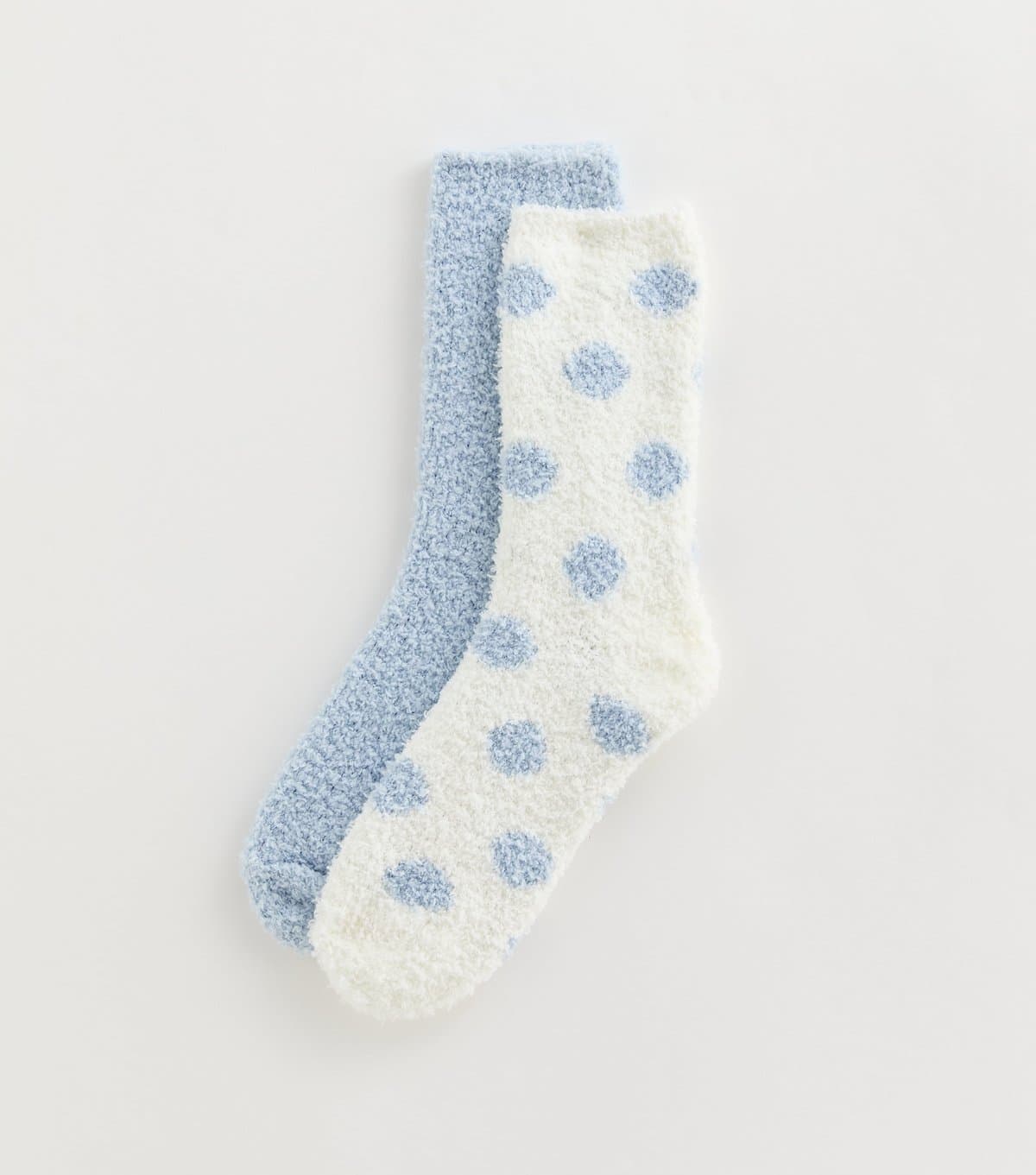 New Look Pack of 2 Cream and Blue Fluffy Ankle Socks New Look