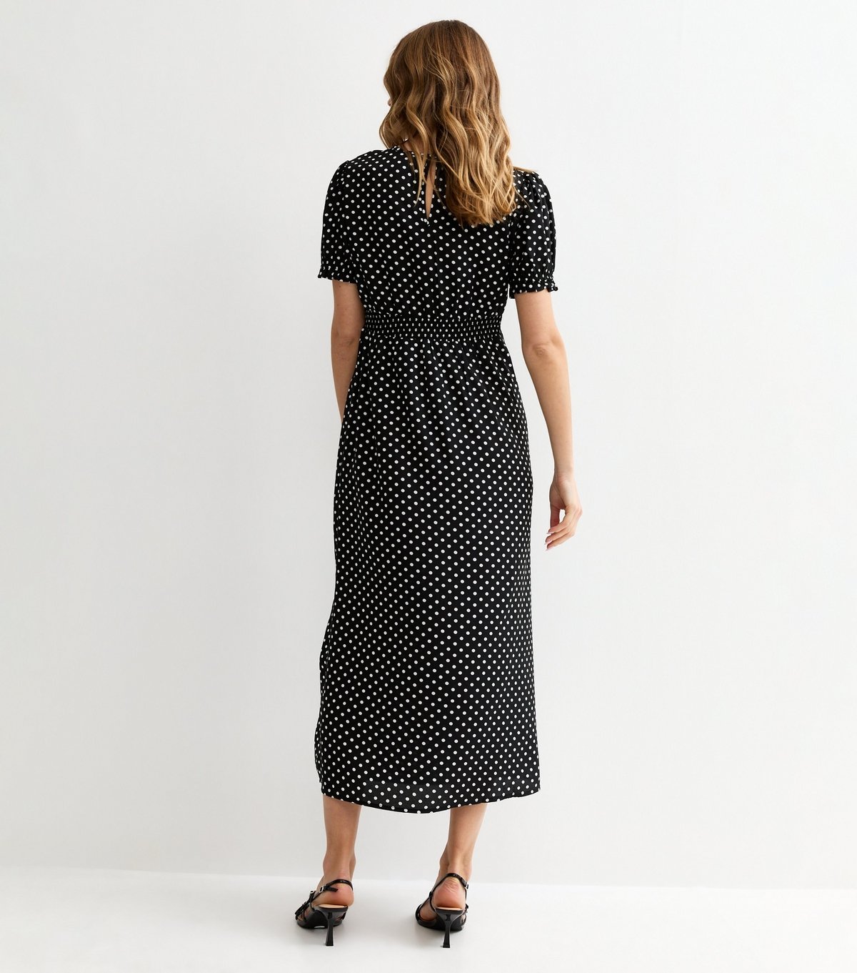 New Look Women's Black Spot Print Crepe Midi Dress New Look - 4