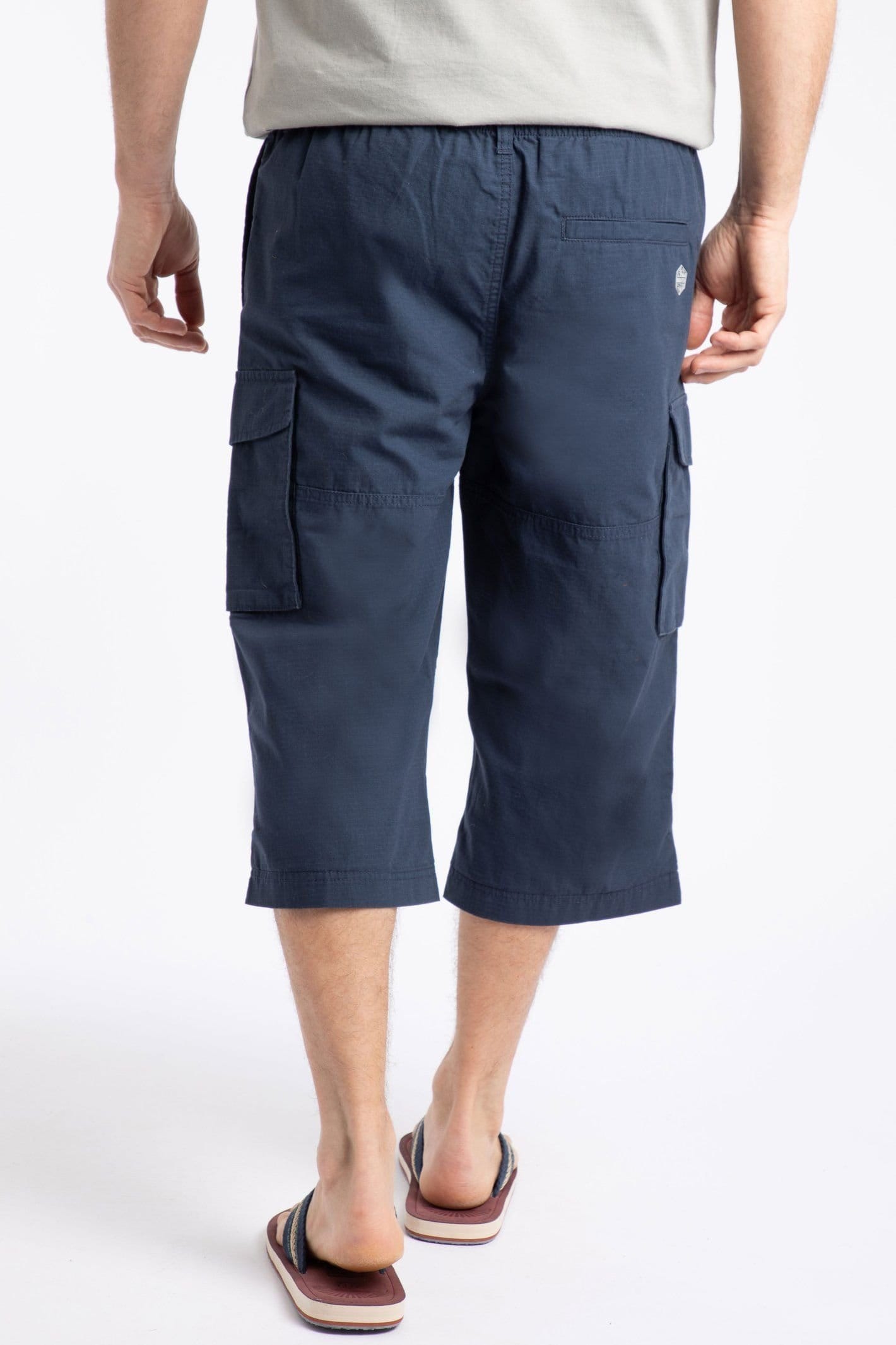 Weird Fish Weird Fish Men's Summersville 3/4 Length Ripstop Cargo Shorts in Navy - 4
