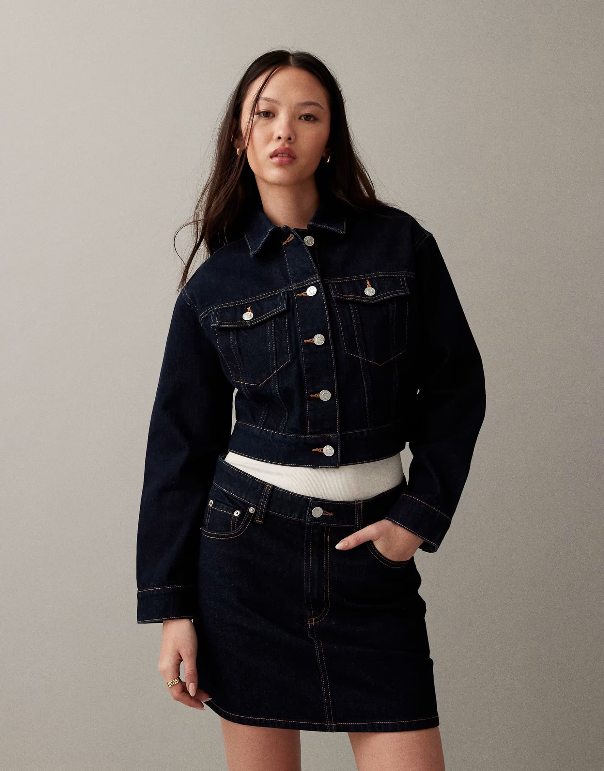 ASOS ASOS DESIGN crop denim jacket in rinse