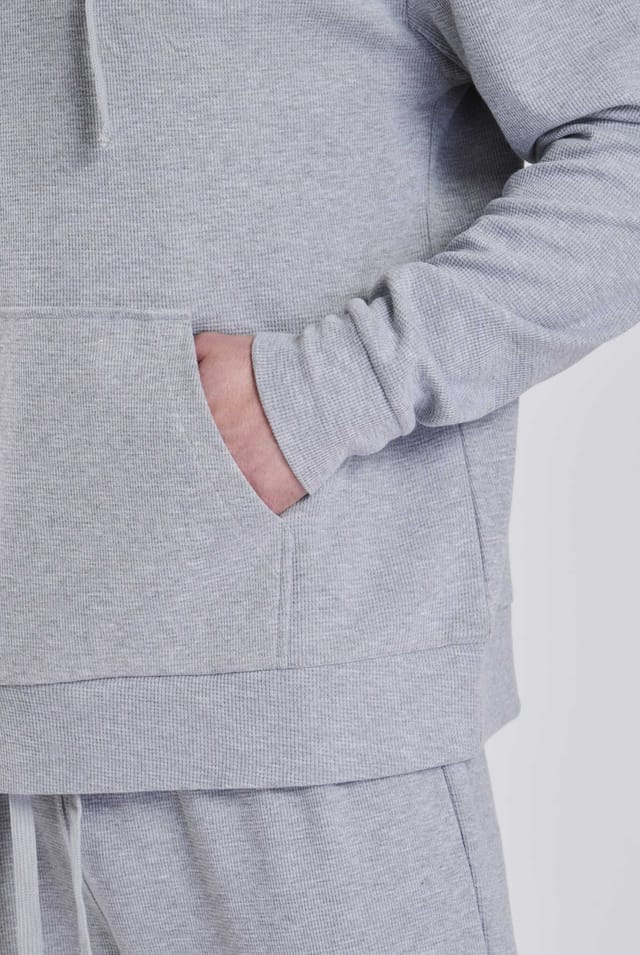 Loungeable Loungeable Men's Waffle Lounge Hoodie in Grey - 2