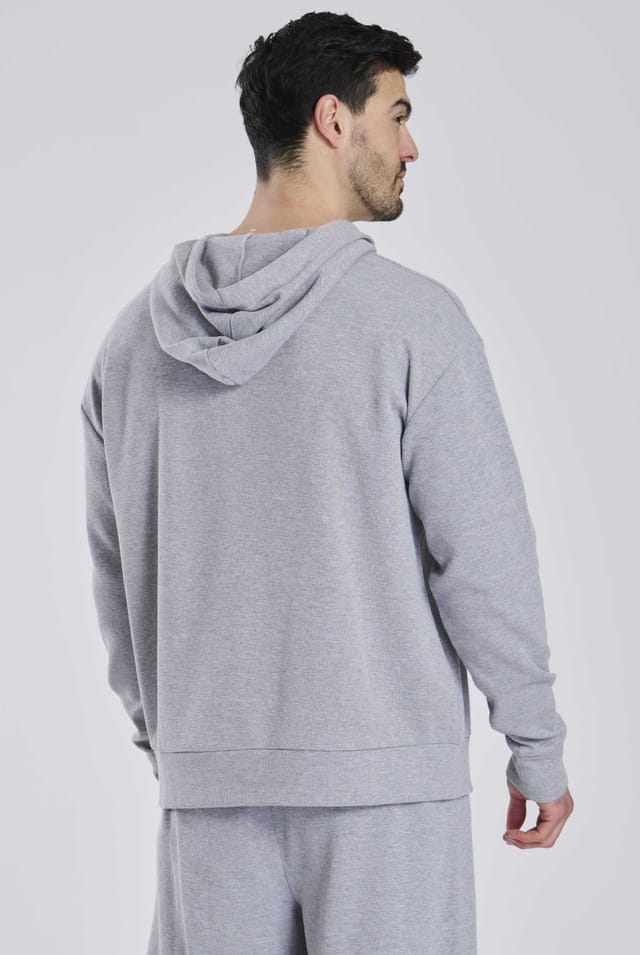 Loungeable Loungeable Men's Waffle Lounge Hoodie in Grey - 3