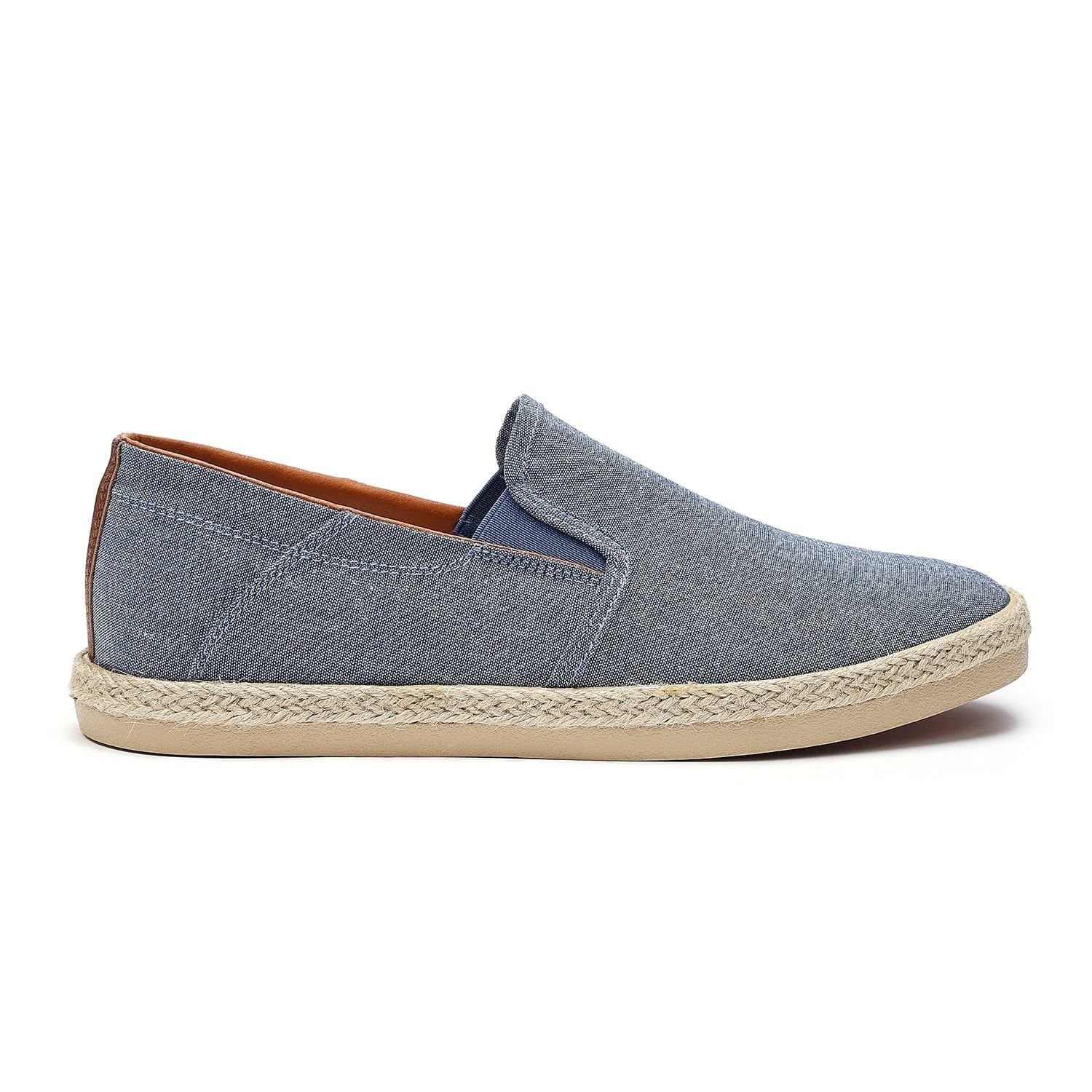 Hotter Hotter Men's 'Miles' Espadrille Slip-Ons in Light Blue