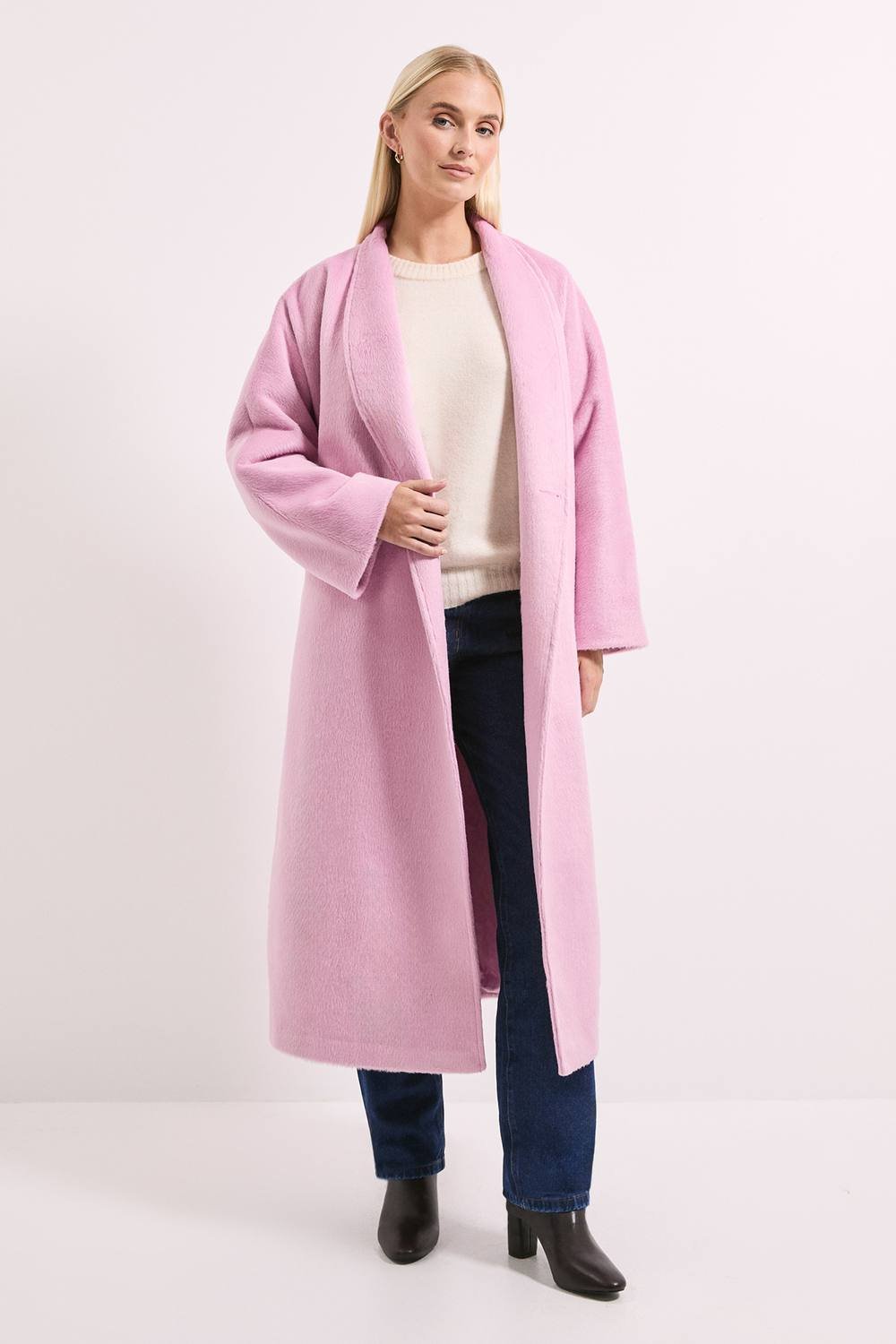 Wallis Wallis Women's Principles by Wrap Belted Coat in Pink - 2