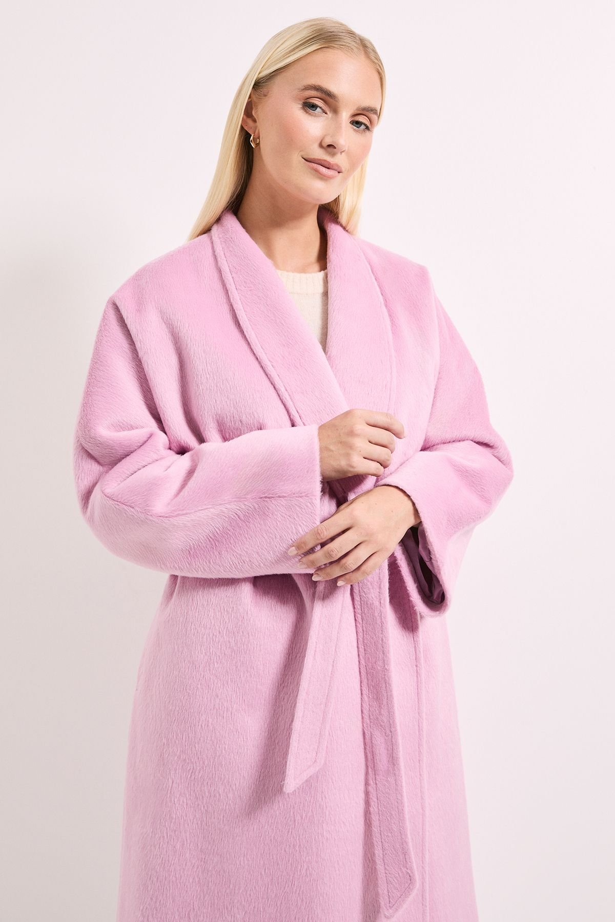 Wallis Wallis Women's Principles by Wrap Belted Coat in Pink - 4