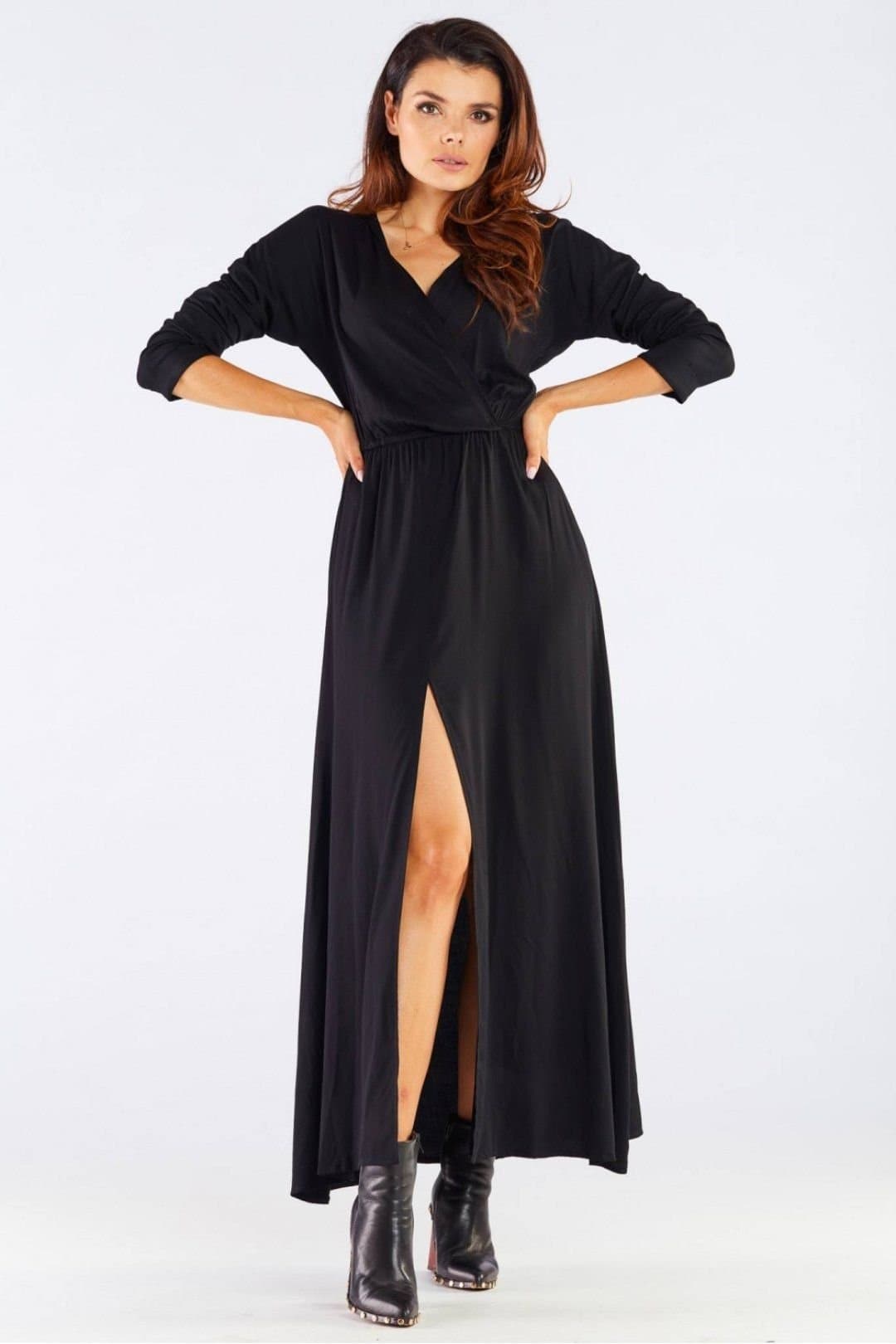 Love Lace Love Lace Black Viscose Long Sleeve Front Zip Dress