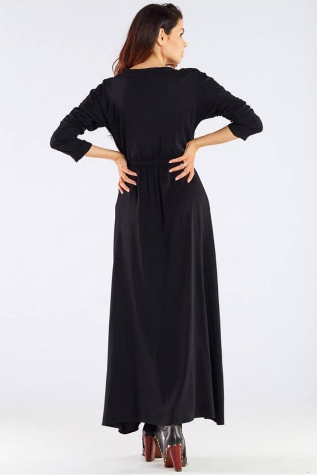 Love Lace Love Lace Women's Long Sleeve Viscose Front Zip Dress in Black - 3
