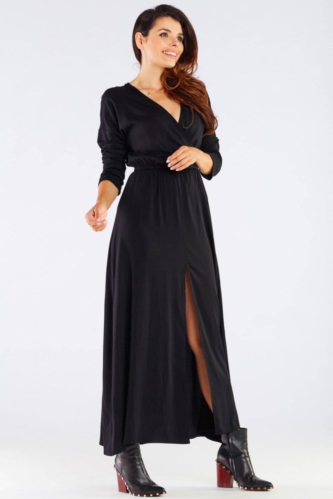 Love Lace Love Lace Women's Long Sleeve Viscose Front Zip Dress in Black - 4
