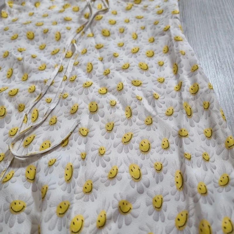 Bershka Bershka Smiley Originals Satin Mini Dress Cross Back