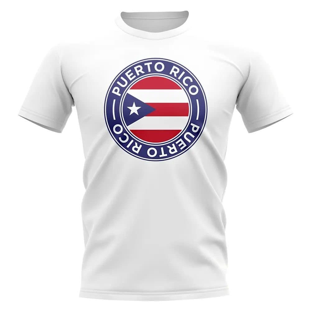 Puerto Rico Puerto Rico Men's Personalised Football Badge T-Shirt in White