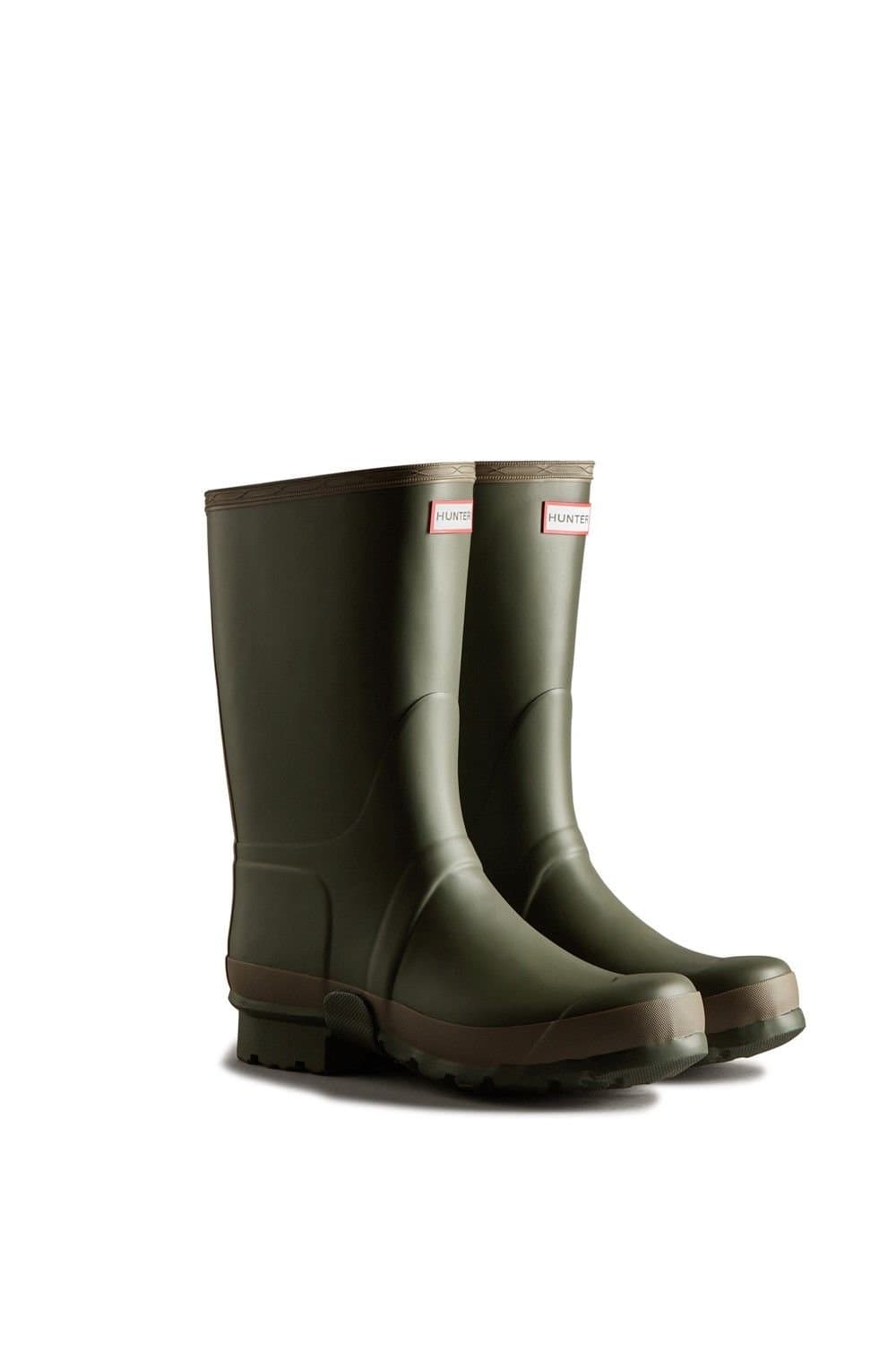 Hunter Hunter Men's 'Gardener Short' Wellington Boots in Dark Olive