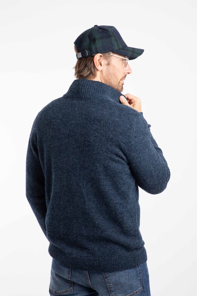 Weird Fish Weird Fish Men's Altwood 1/4 Zip Jumper in Navy - 3