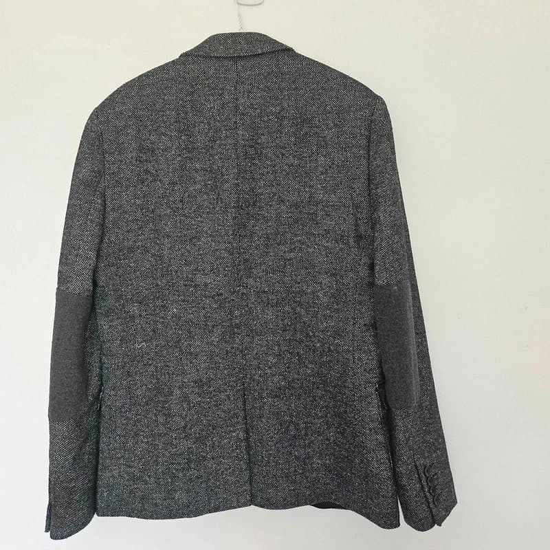 Topman 40 regular topman grey blazer elbow patches retro tweed look