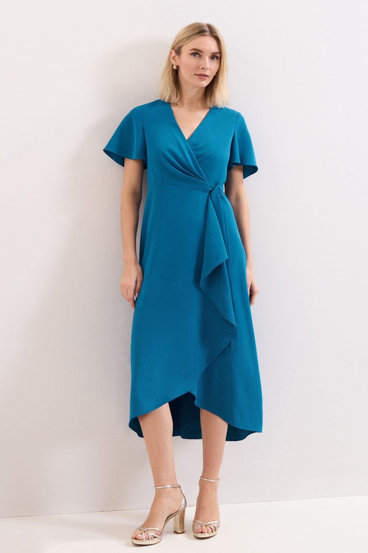Phase Eight Phase Eight Women's Julissa Short Sleeve Wrap Dress in Turquoise