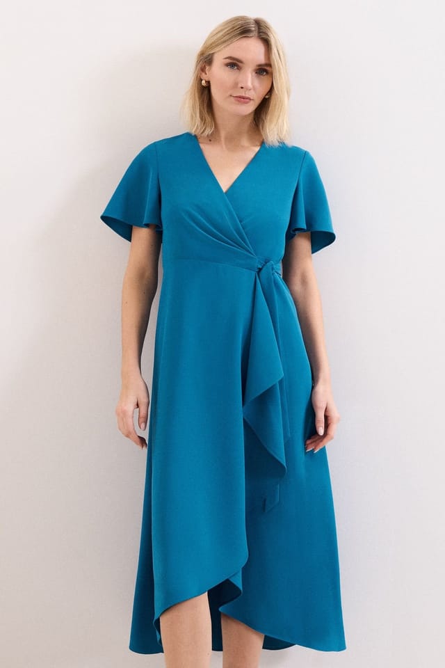 Phase Eight Phase Eight Women's Julissa Short Sleeve Wrap Dress in Turquoise - 3