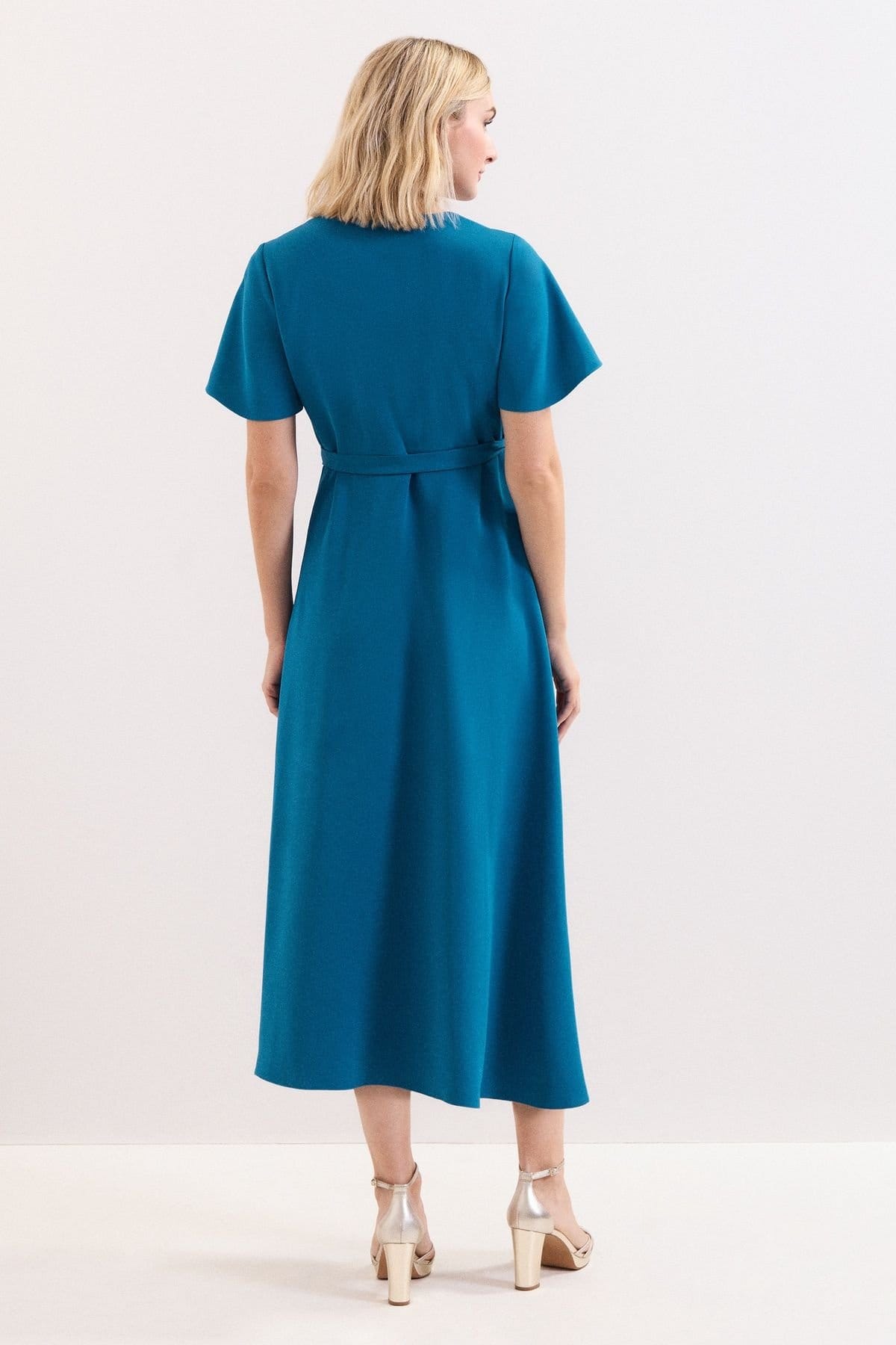 Phase Eight Phase Eight Women's Julissa Short Sleeve Wrap Dress in Turquoise - 4