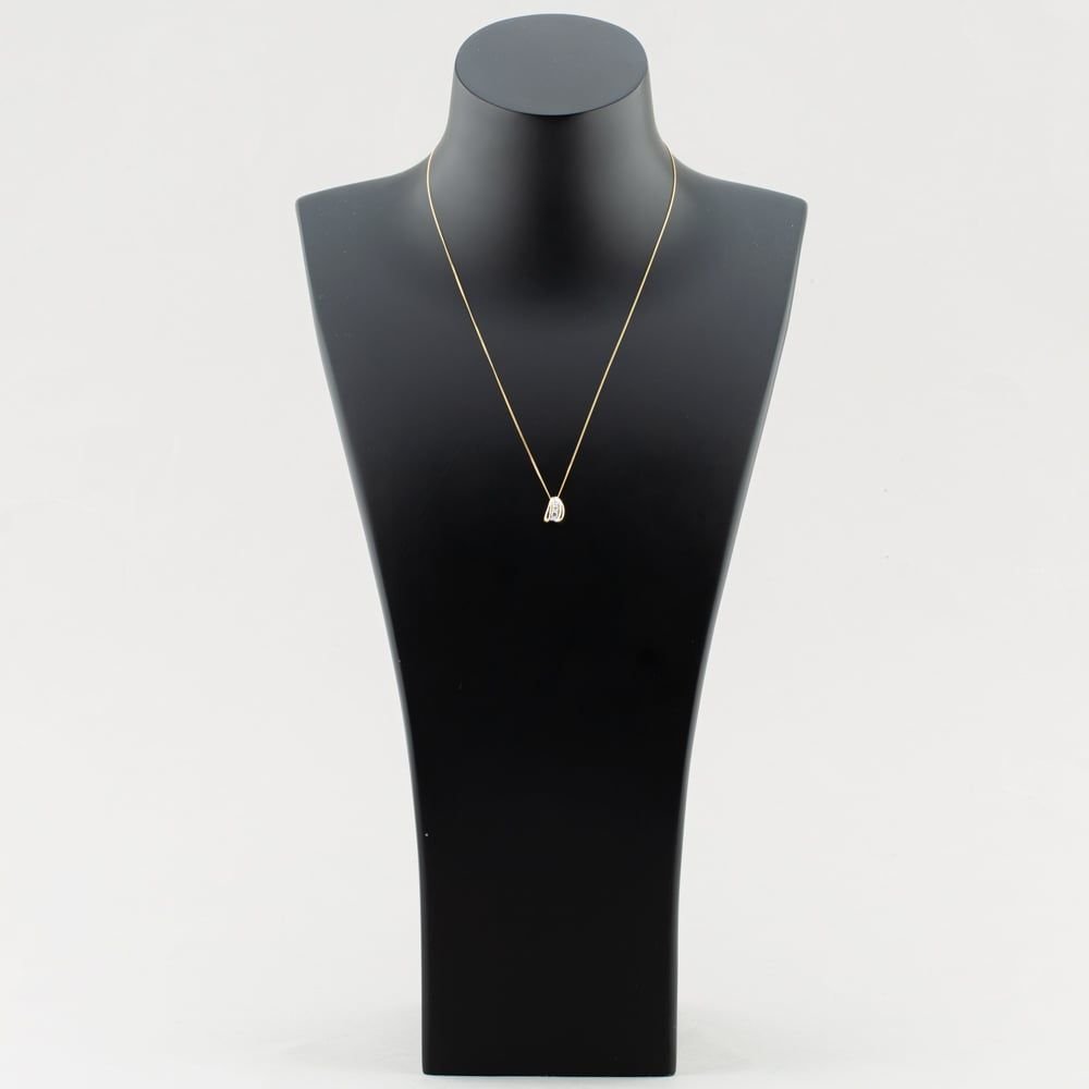 T.H.Baker T.H.Baker Women's 9ct Yellow Gold Brilliant Cut Diamond Curverd Necklace P1240/10C-10 - 2