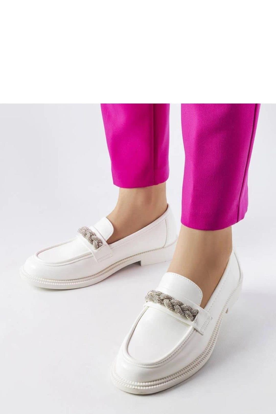 Love Lace Love Lace White Zircon Embellished Slip-On Moccasins