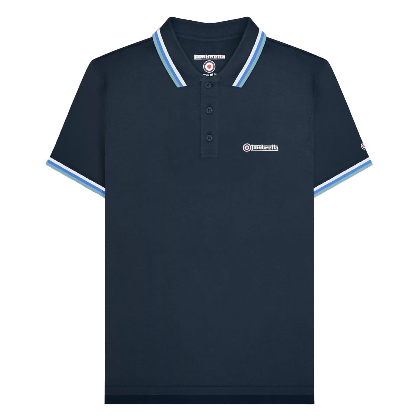 Lambretta Lambretta Men's SS25 Triple Tipped Big & Tall Polo Shirt in Navy - 2