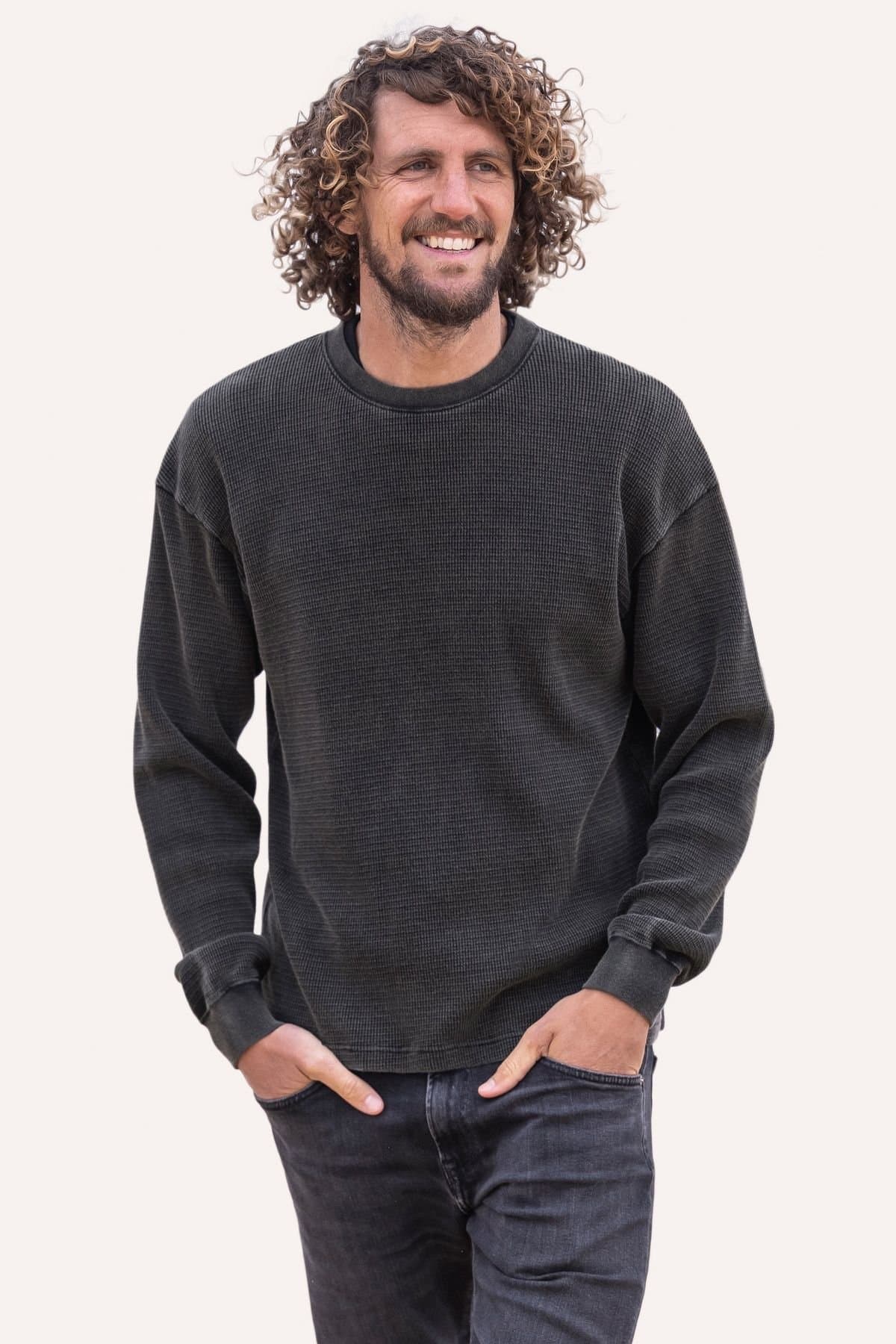 Celtic & Co Celtic & Co Charcoal Waffle Sweatshirt for Men