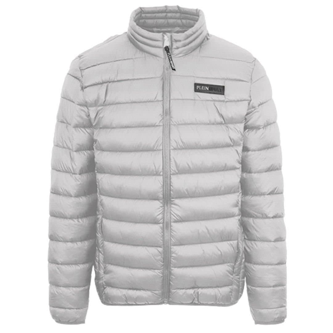 Plein Sport Plein Sport Men's Patch Logo Thin Padded Grey Jacket