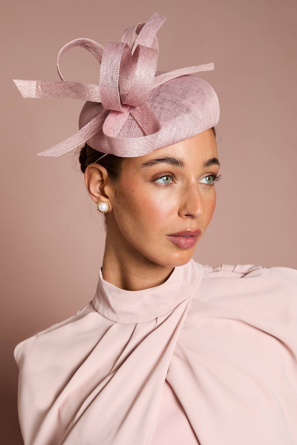 Coast Coast Women's Lisa Tan Pillbox Loop Fascinator in Blush - 2