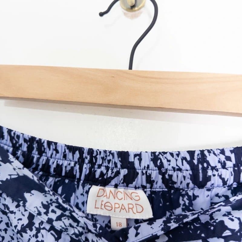 Dancing Leopard Dancing Leopard Satin Midi Skirt Size 18 Blue Black Snake Animal Print