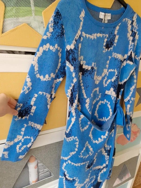 Never Fully Dressed Never fully dressed women's Blue Animal Sidney Mini Knit Dress size M (10)