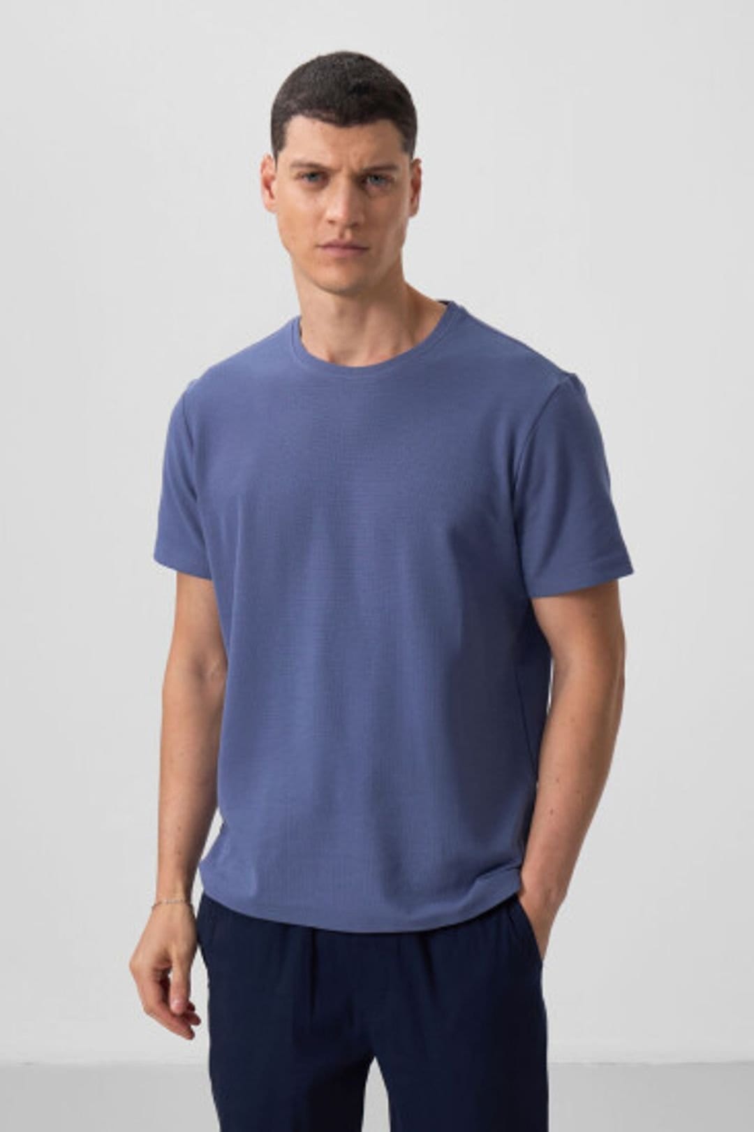 Tommy Life Tommy Life Men's Regular Fit Crew Neck T-Shirt in Dark Blue - 4