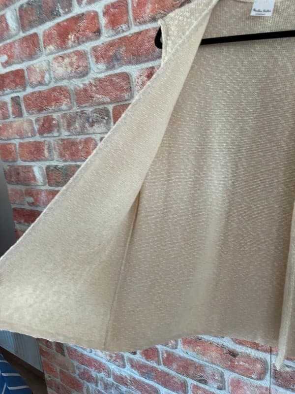 Woolen Cotton Company Long Cream Vintage Cotton Knitted Gilet