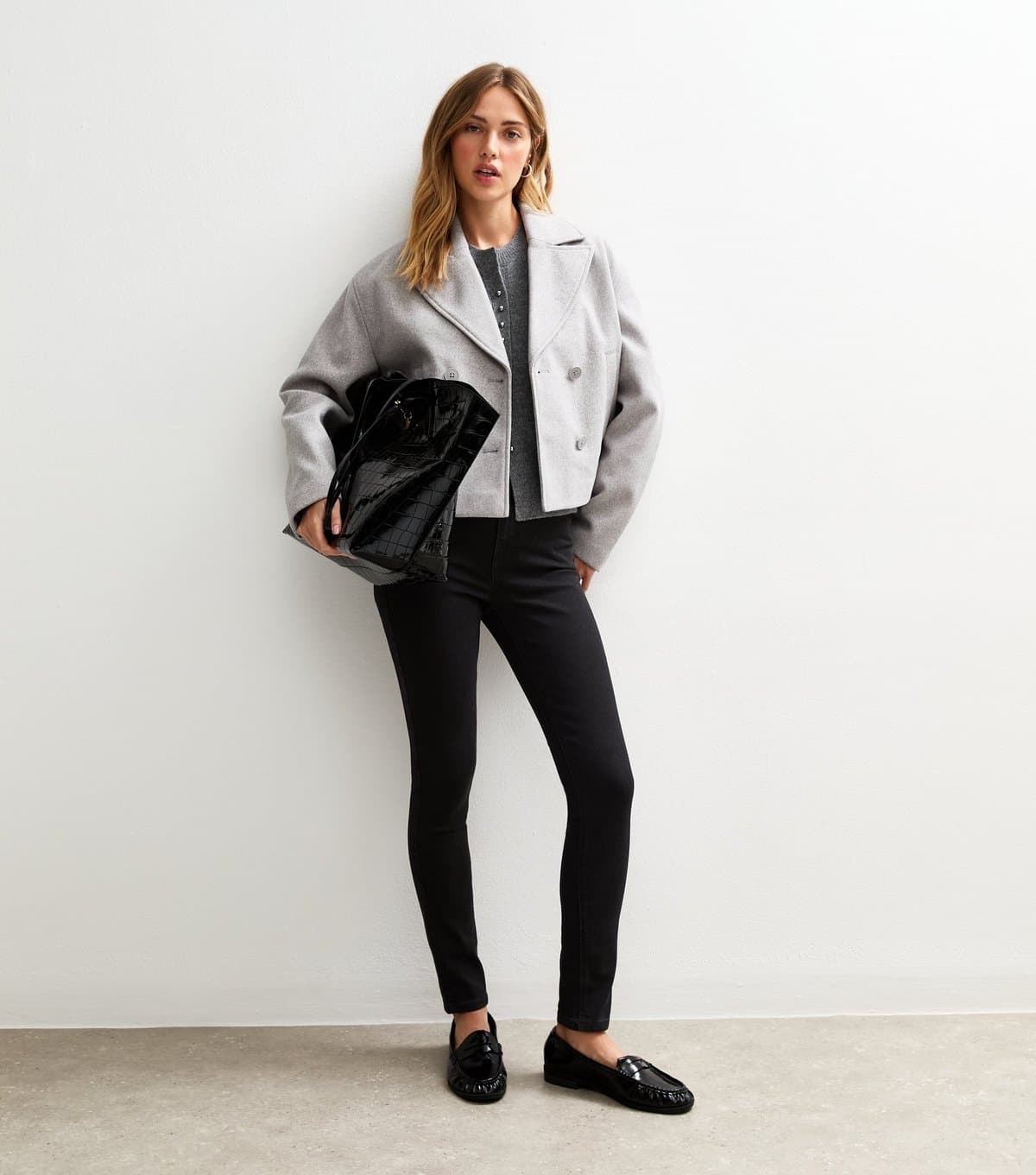 New Look Women's Washed Black Mid Rise Skinny Jeans New Look