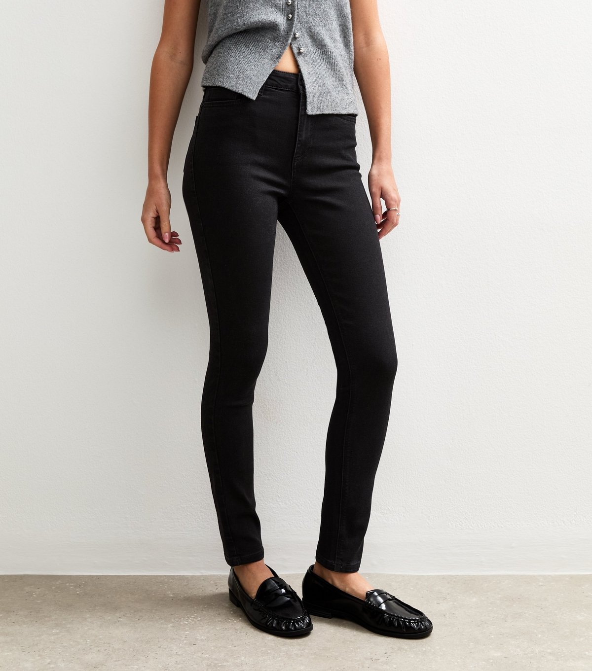 New Look Women's Washed Black Mid Rise Skinny Jeans New Look - 2