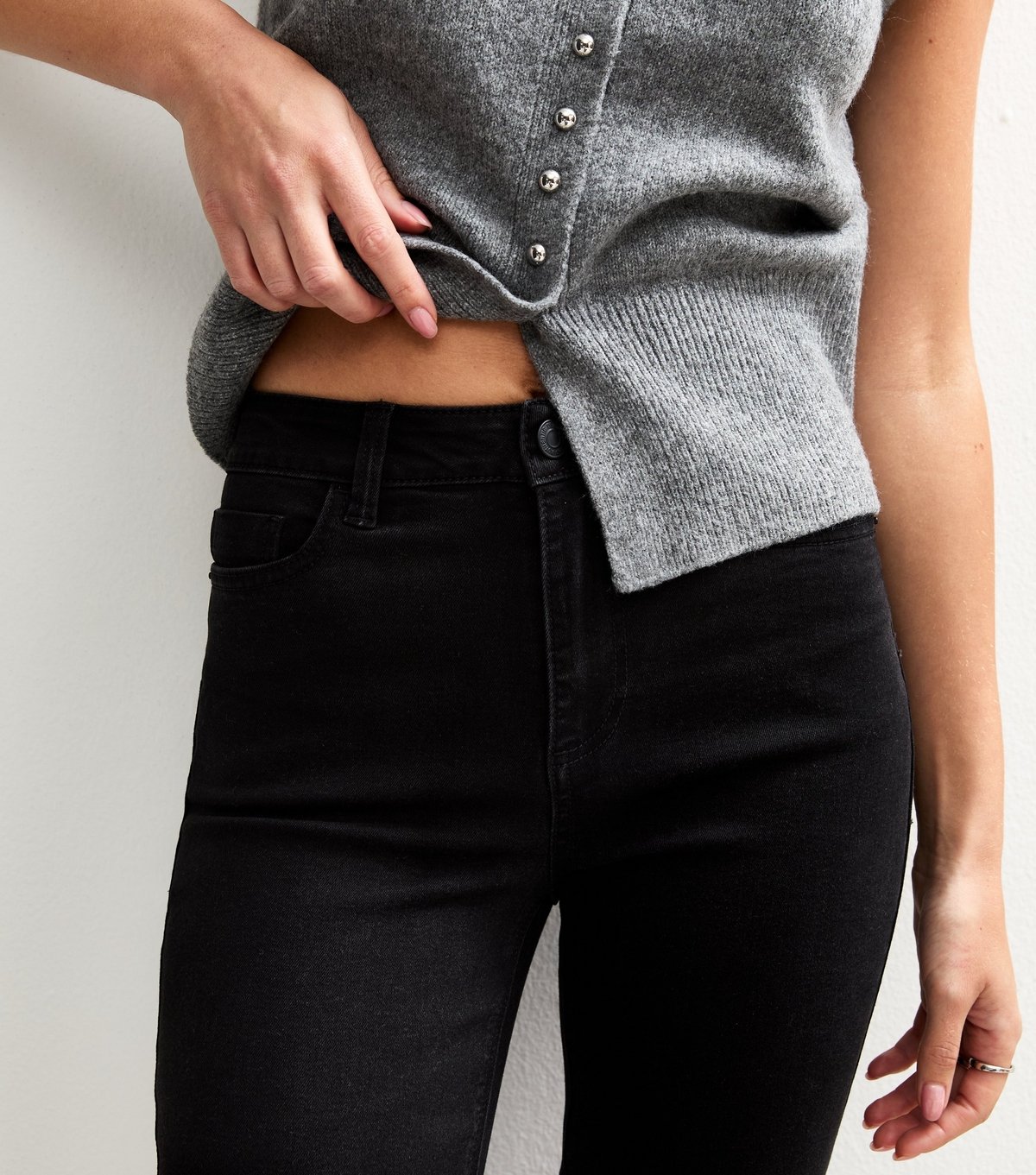 New Look Women's Washed Black Mid Rise Skinny Jeans New Look - 3