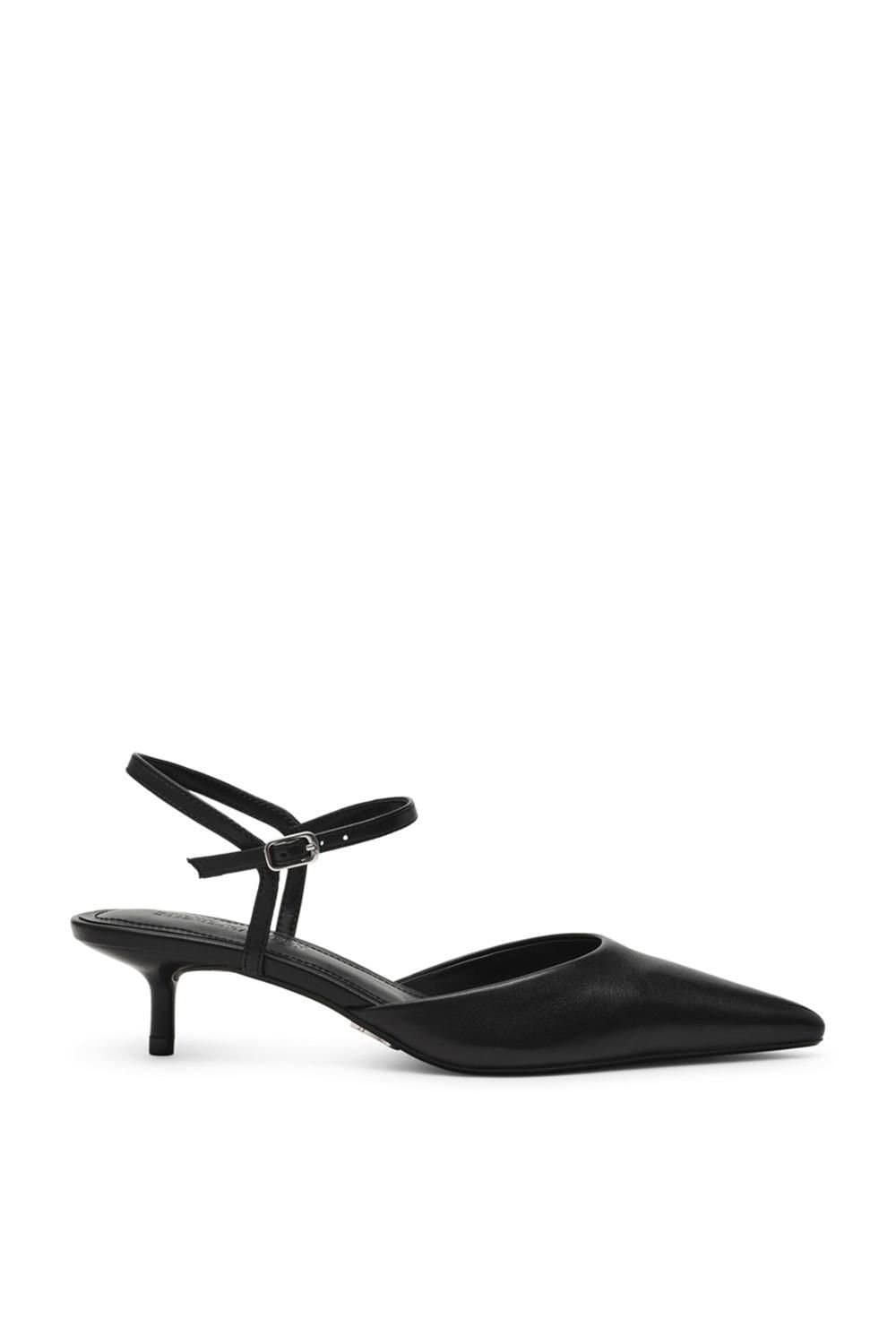 Steve Madden Steve Madden Black Leather Heeled Sandals