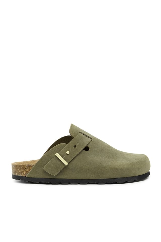 Celtic & Co Celtic & Co Women's Stud Buckle Strap Clog in Olive - 2