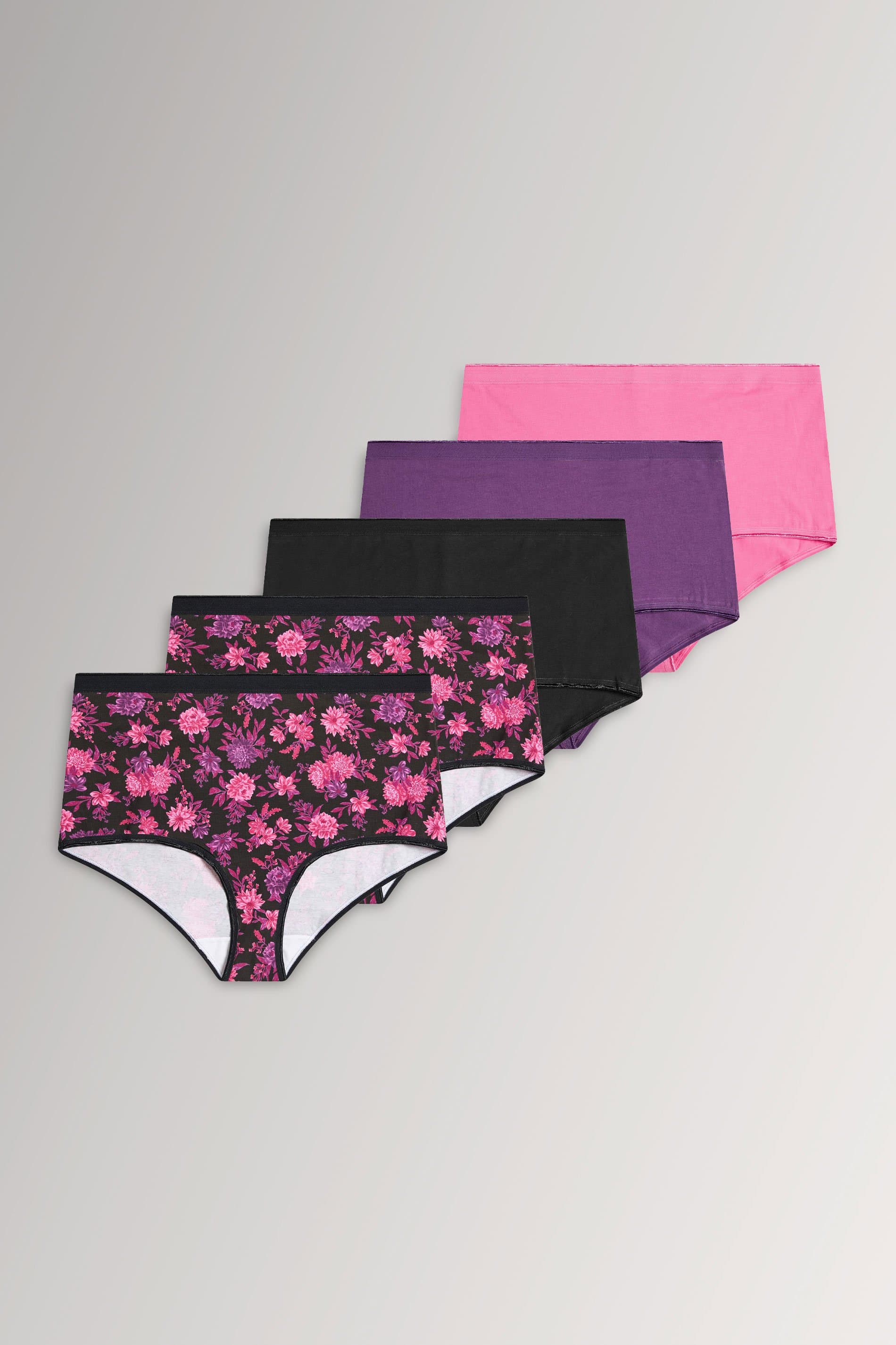 Yours 5 Pack Plus Size Orange Floral Print Full Briefs