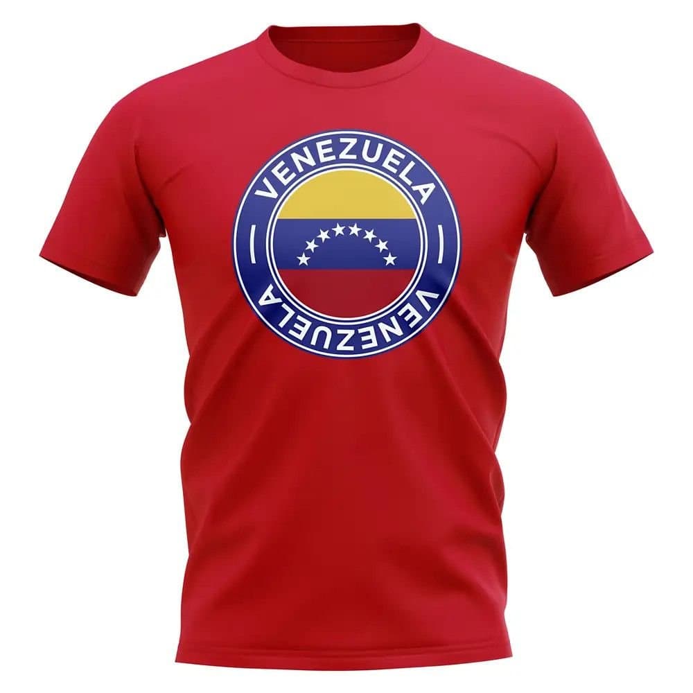 Venezuela Venezuela Men's Personalised Football Badge T-Shirt in Red
