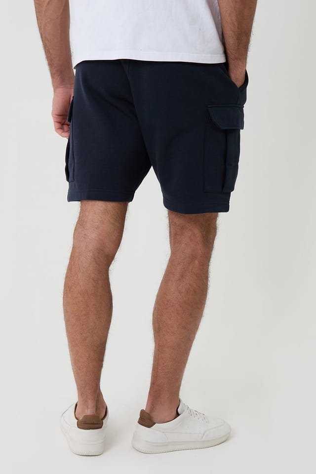 Threadbare Threadbare Men's Fleece 'Hunter' Cargo Shorts in Navy - 2